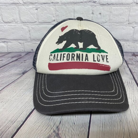 California Love Trucker hat Mesh Foam Cap Snapback Gray White Brooklyn Hat Co. - Picture 5 of 8